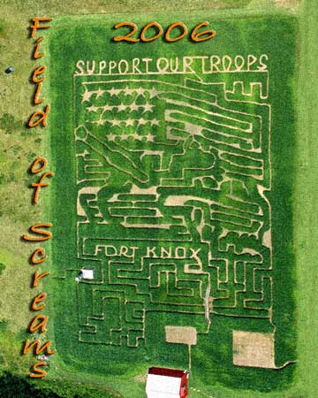 Field of Screams corn maze aerial
